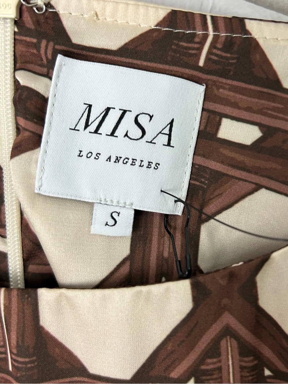 Misa Los Angeles Alodia Chocolate Brown Satin Midi Dress Size S - Picture 8 of 16